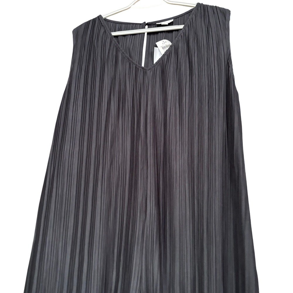 J. Jill Pure Jill Women's XL Pleated Jumpsuit NEW Wide Leg Black Pearl Lagenlook - Picture 5 of 9